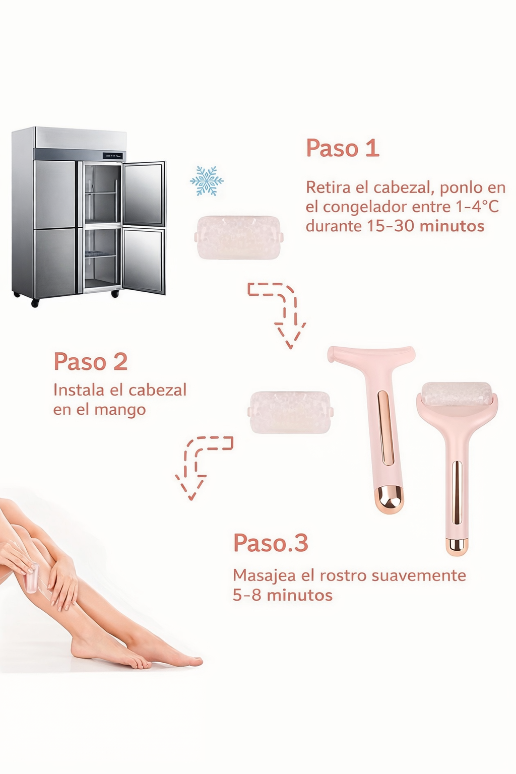 Rodillo Facial de Hielo Refrescante